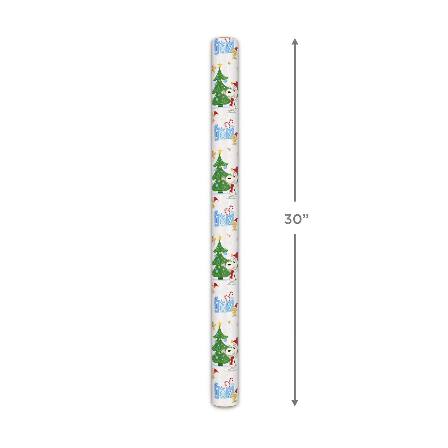 Peanuts® Santa Snoopy and Woodstock on White Christmas Wrapping Paper ...