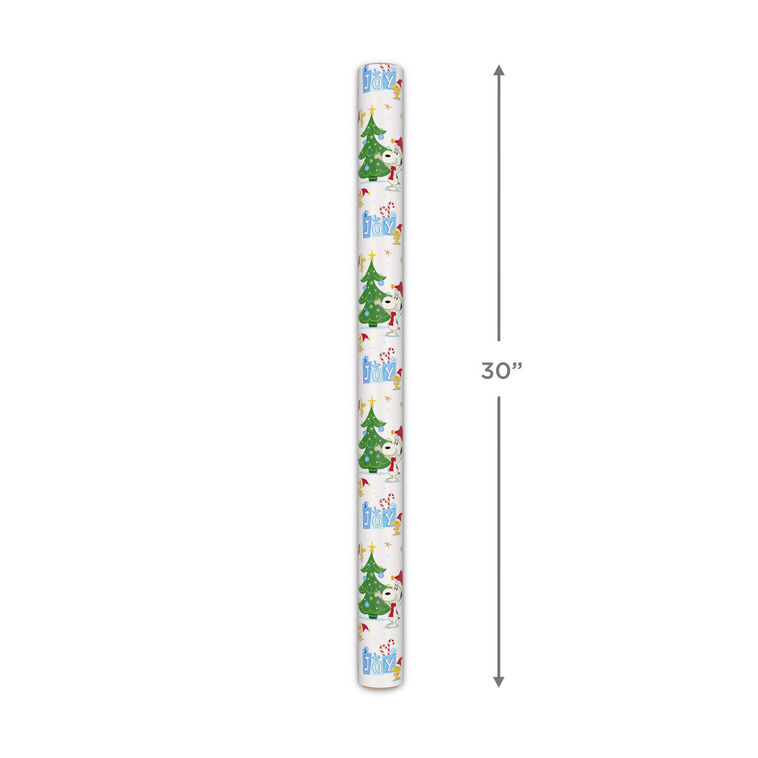 Peanuts® Santa Snoopy and Woodstock on White Christmas Wrapping Paper Roll, 25 sq. ft., , large image number 5