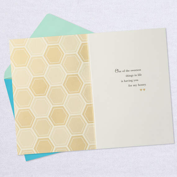 Two Bees on Honeycomb Romantic Love Card, , large image number 3