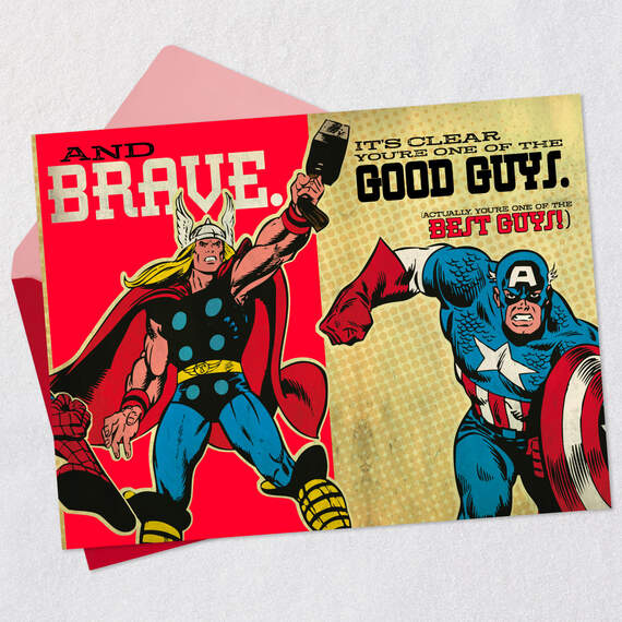 Marvel Comics Avengers One of the Good Guys Valentine's Day Card for Him, , large image number 5