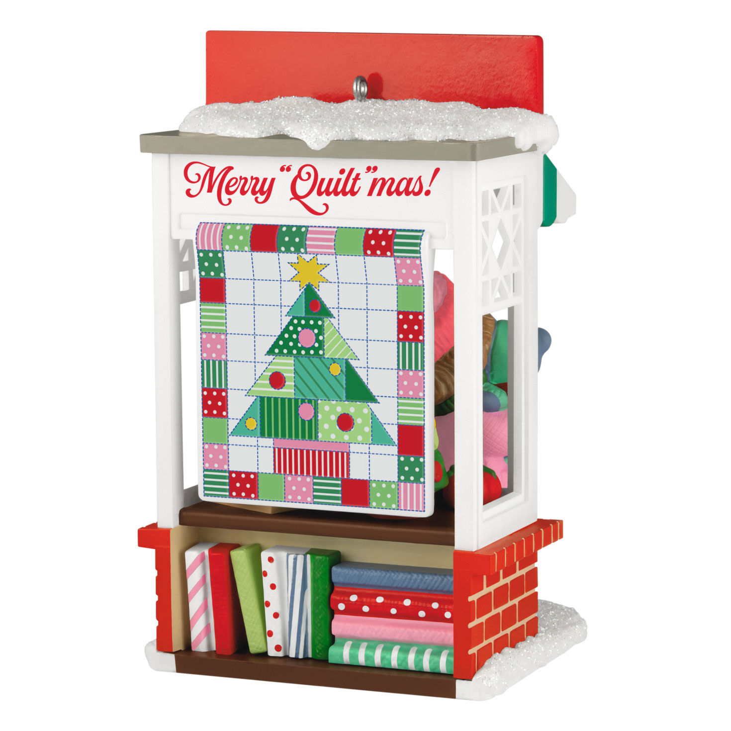 Girl With Bear at Quilt Shop Keepsake Ornament  image number 6