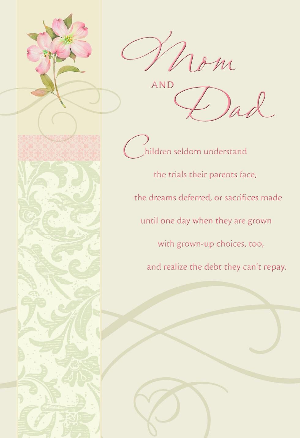 Love And Pride Anniversary Card For Mom And Dad Greeting