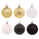 30-Piece Black, Gold, White Shatterproof Christmas Ornaments Set