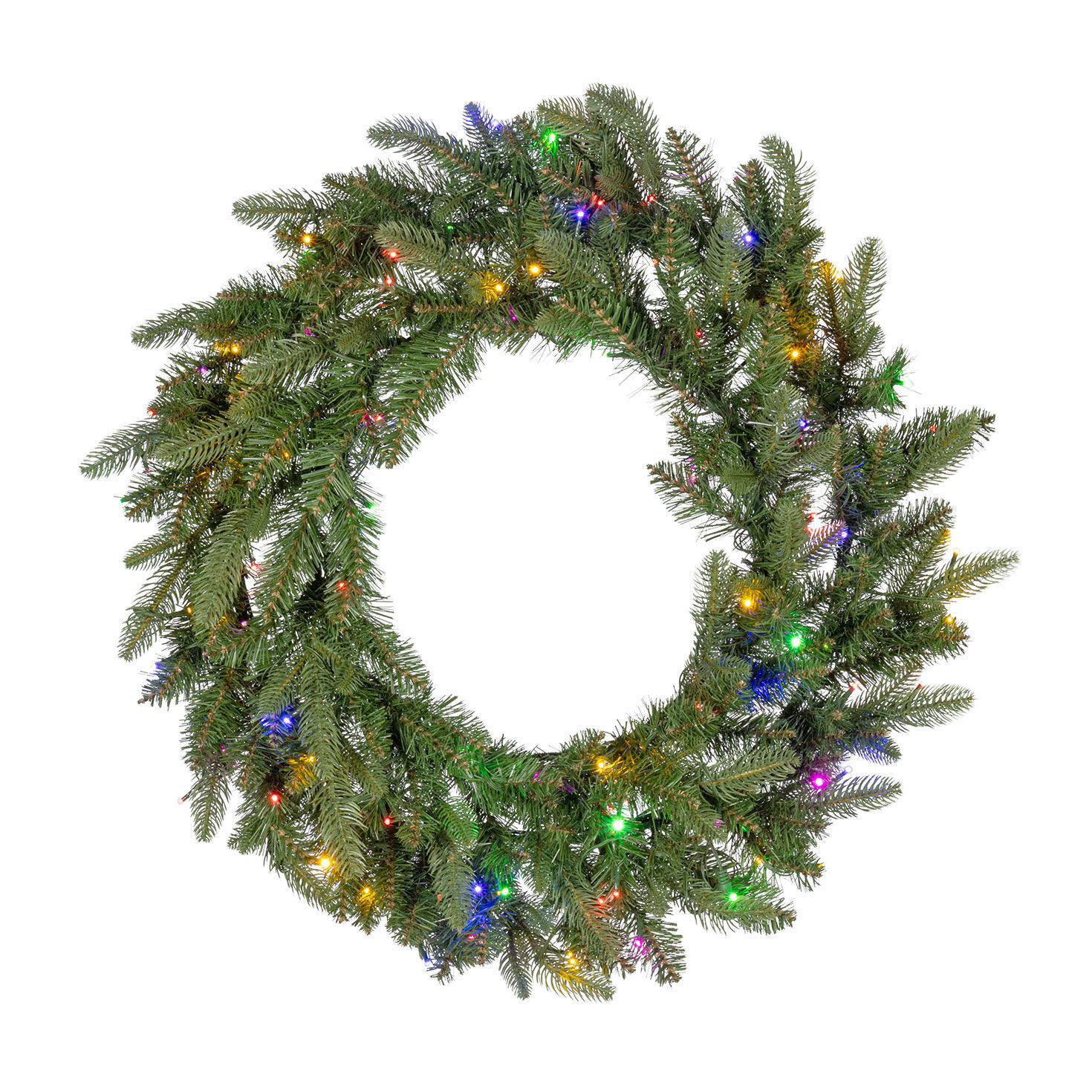 30 in Pre-Lit Natural Cut Saginaw Spruce Wreath with 100 Color-Changing LED Lights front image number 4