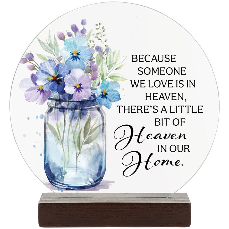 Carson Heaven in Our Home Round Glass Tabletop Décor