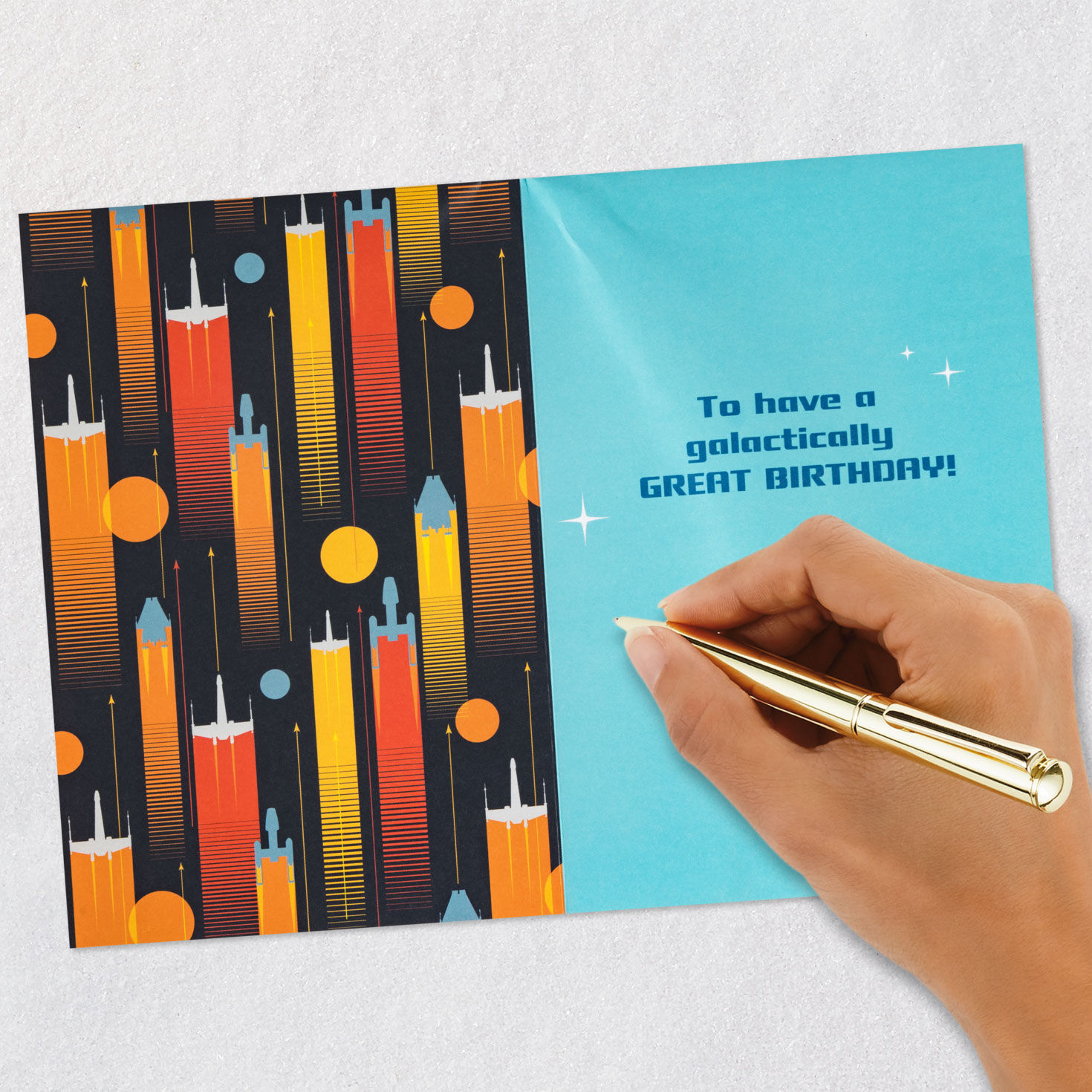 Star Wars™ Millennium Falcon™ Galactically Great Birthday Card With Fold-Out Poster for only USD 6.99 | Hallmark