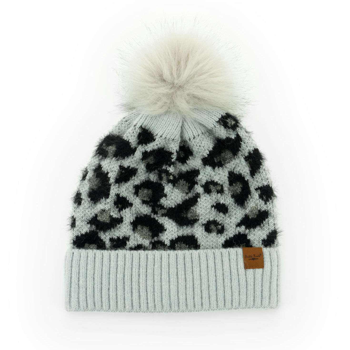 womens grey pom pom hat