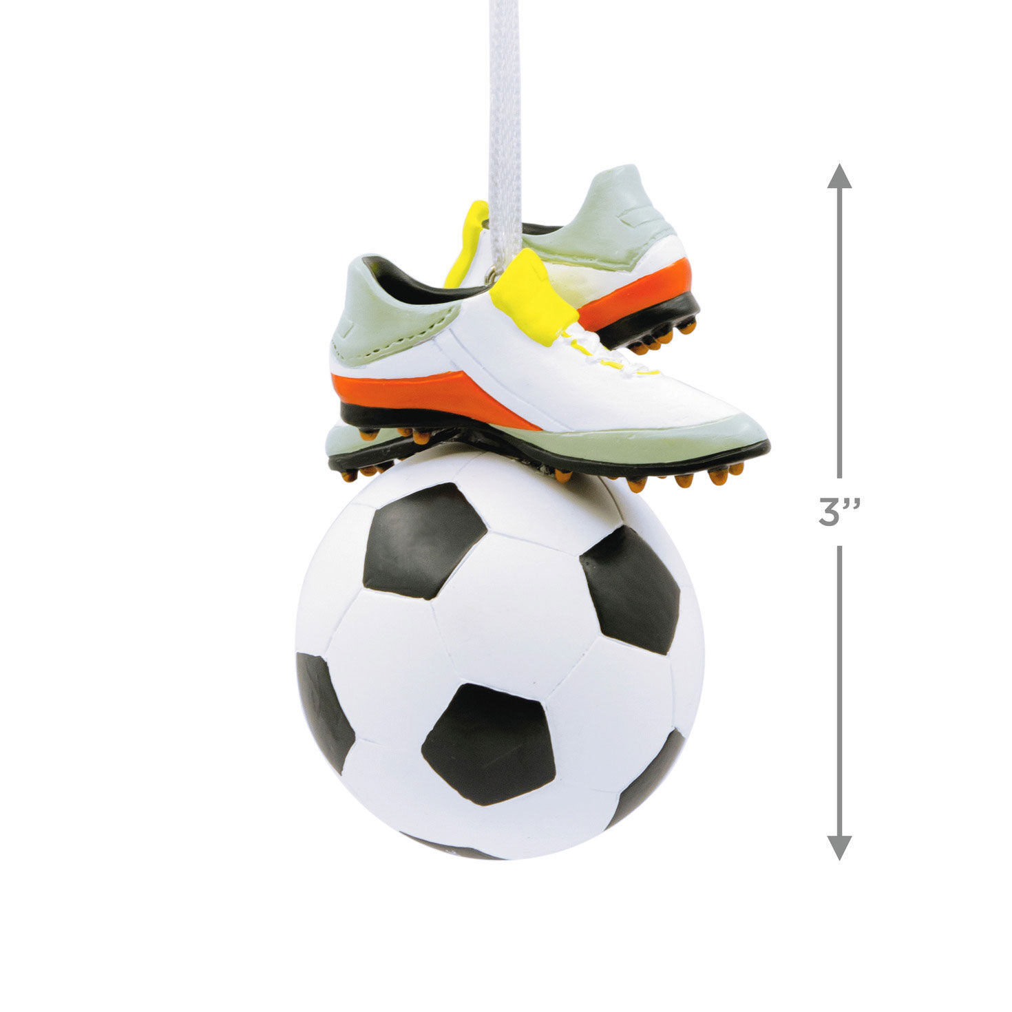 Soccer Ball and Cleats Christmas Ornament measurement image number 3