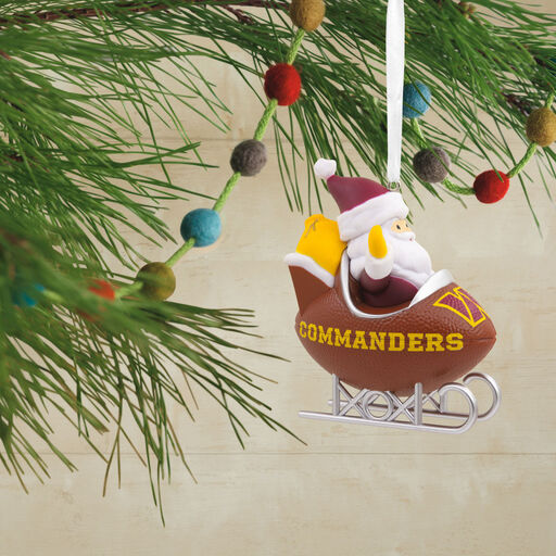 NFL Washington Commanders Santa Football Sled Hallmark Ornament, 