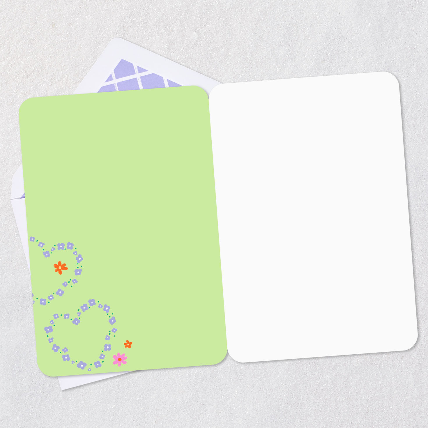 Corgi Dog With Heart Butt and Flowers Blank Love Card Open card with envelope image number 2