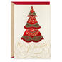 Elegant Gold and Red Tree Christmas Card Card Front image number 1
