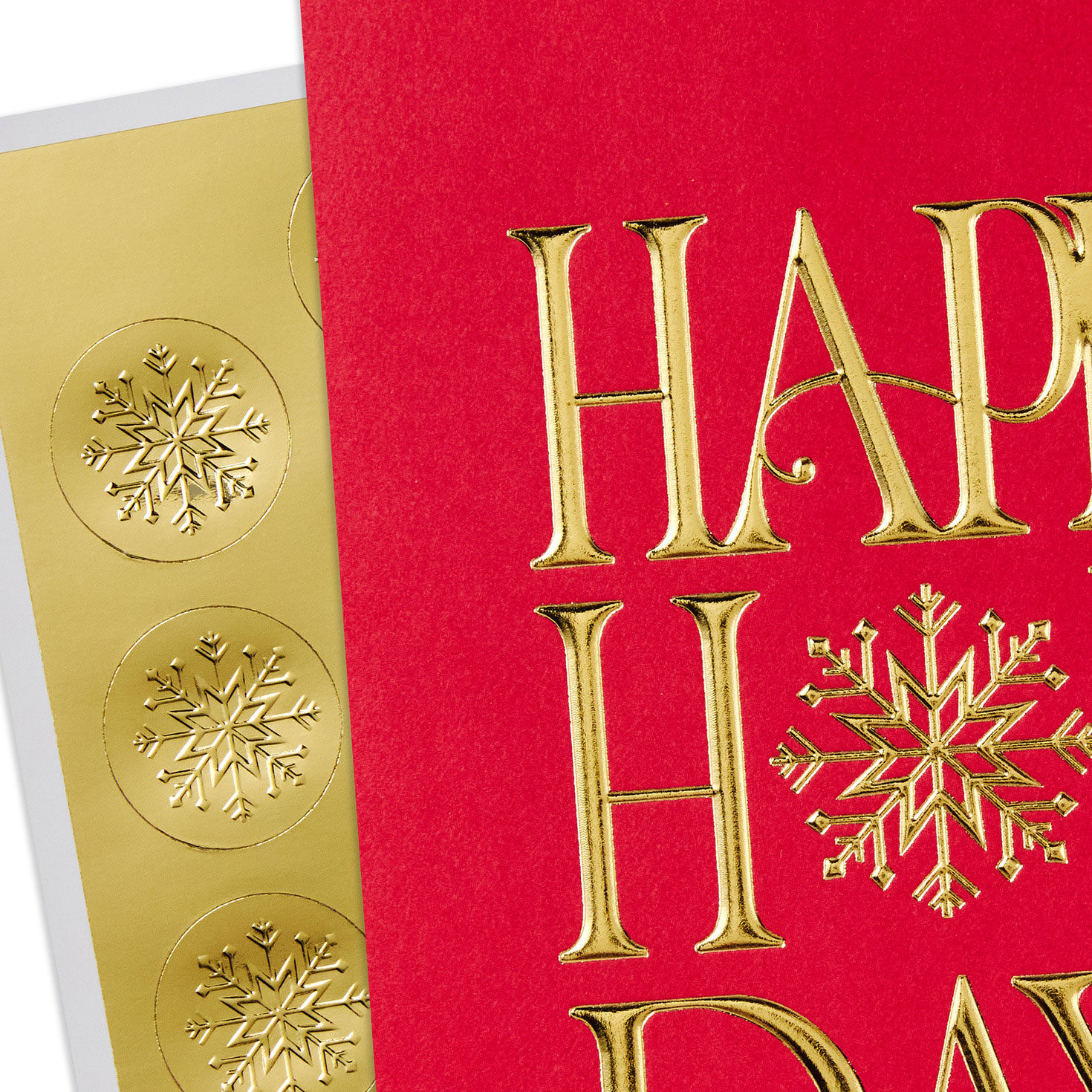 Gold Holiday Boxed Blank Christmas Notes and Seals Cover Detail image number 4