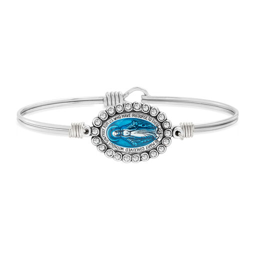 Luca + Danni Silver Crystal Miraculous Bangle Bracelet, Silver