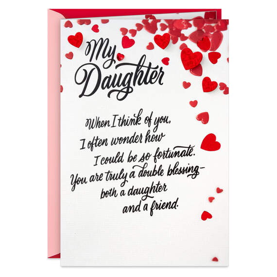You're a Double Blessing Valentine's Day Card for Daughter