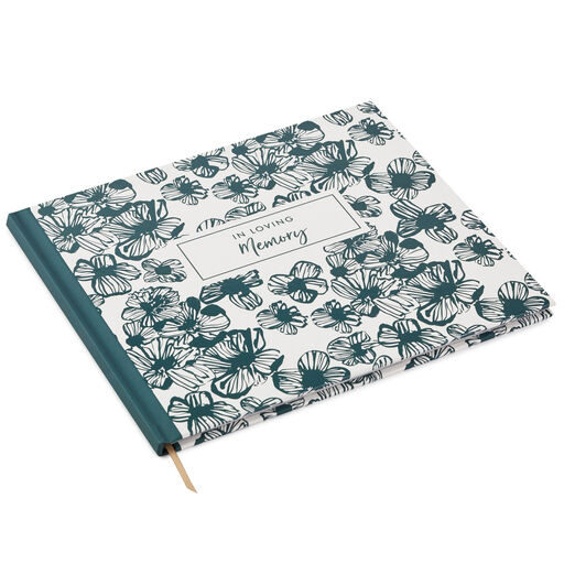 In Loving Memory Floral Funeral Guest Book, 