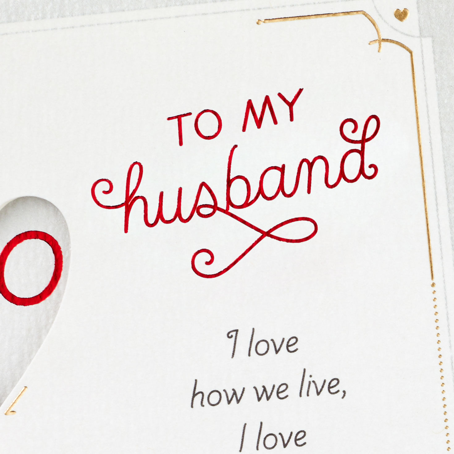 XO Heart Love You Valentine's Day Card for Husband Card Front Detail image number 4