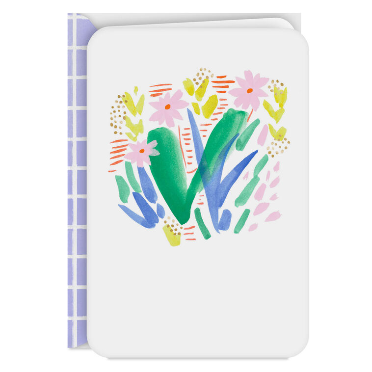Abstract Watercolor Flowers Blank Card