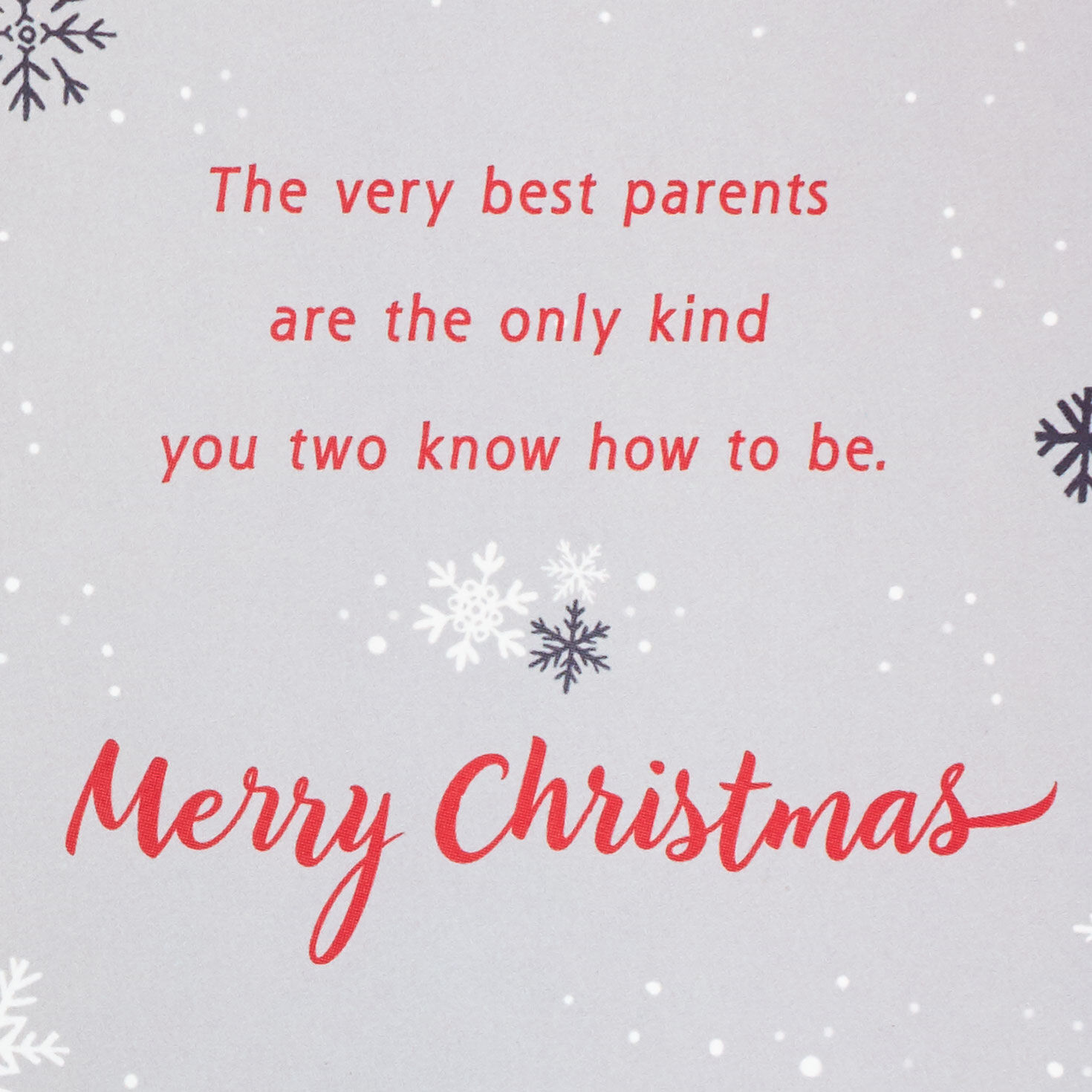 Deer and Cabin in Snowy Forest Parents Christmas Card Sentiment image number 3