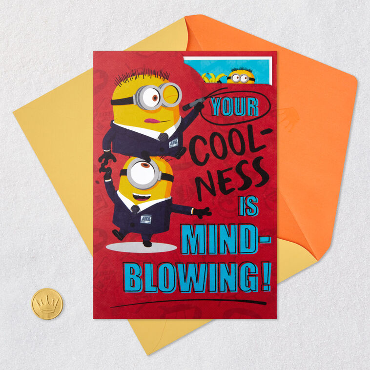 Despicable Me 4 Mind-blowing Coolness Minions Birthday Card for Kids ... Despicable Me 4 Mind-blowing Coolness Minions Birthday Card for Kids ...