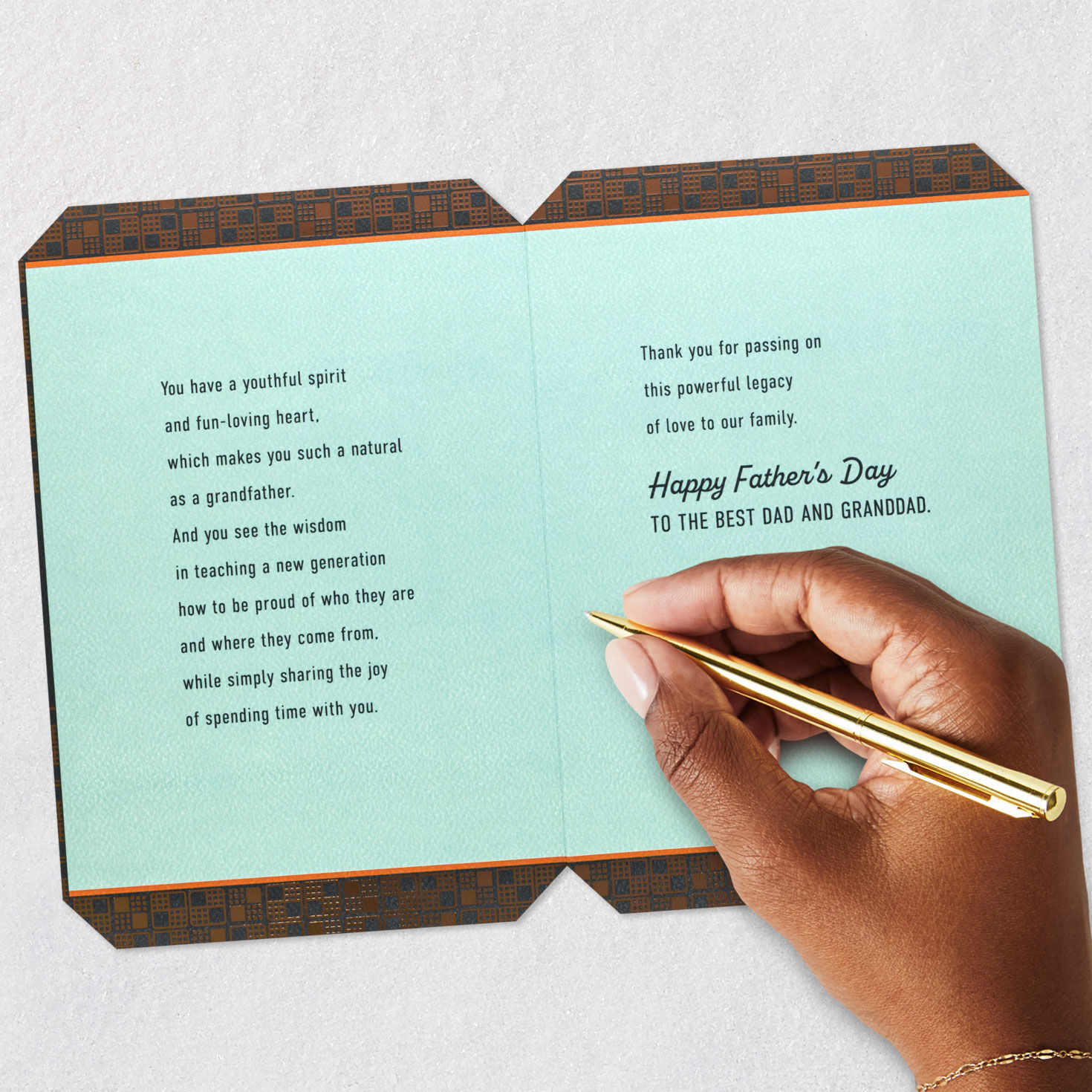 Orange and Turquoise Lettering Dad Father's Day Card Signing card image number 7