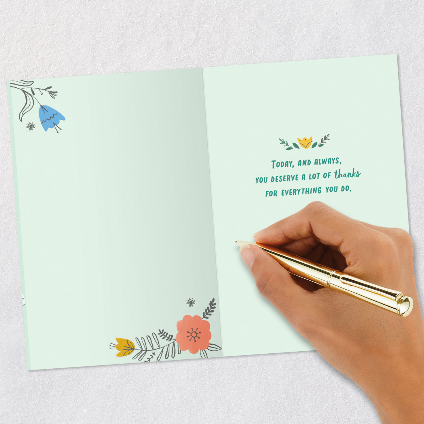 Laptop and Flowers Administrative Professionals Day Card Signing card image number 6