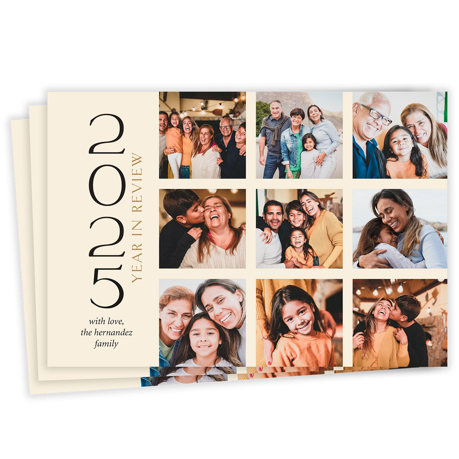Bold 2025 Year In Review Photo Collage Flat Holiday Photo Card