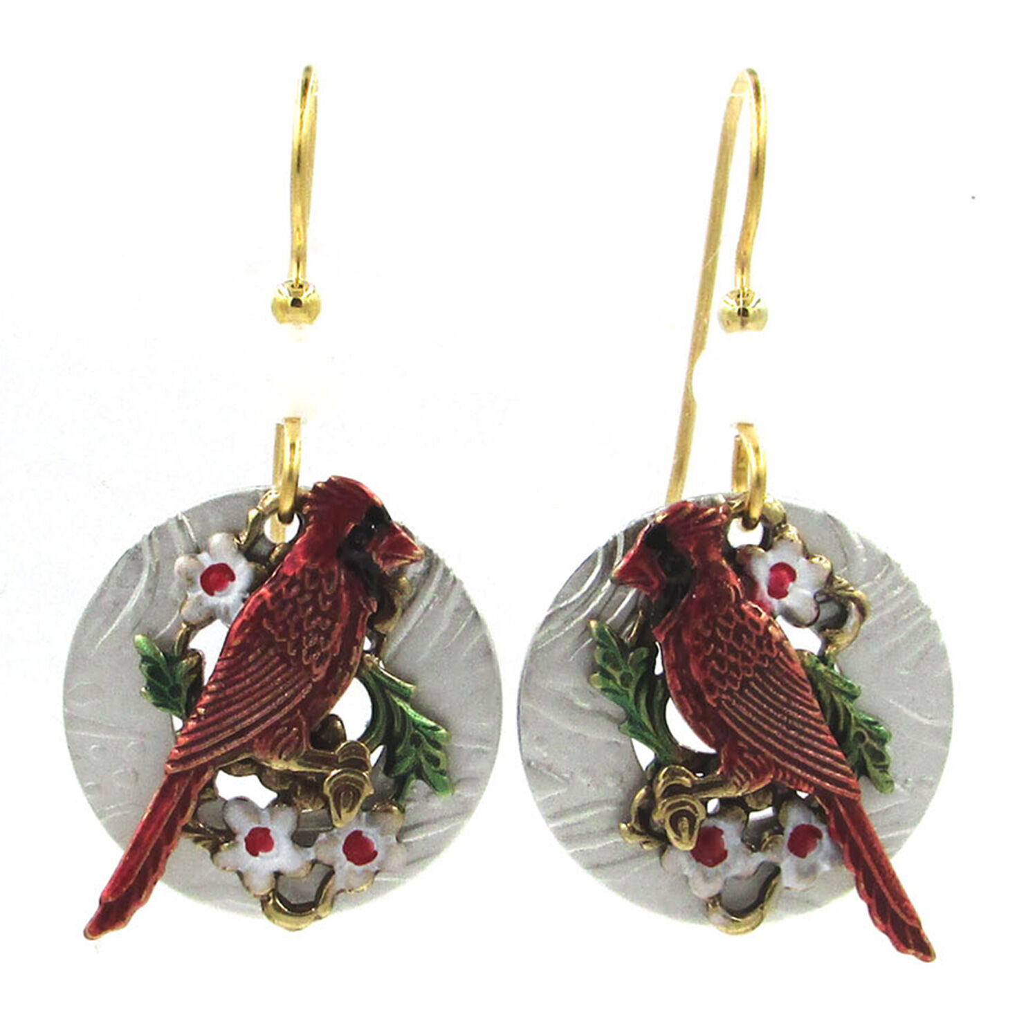 Silver forest discount cardinal earrings