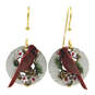 Red Cardinals Layered Metal Drop Earrings, , large image number 1