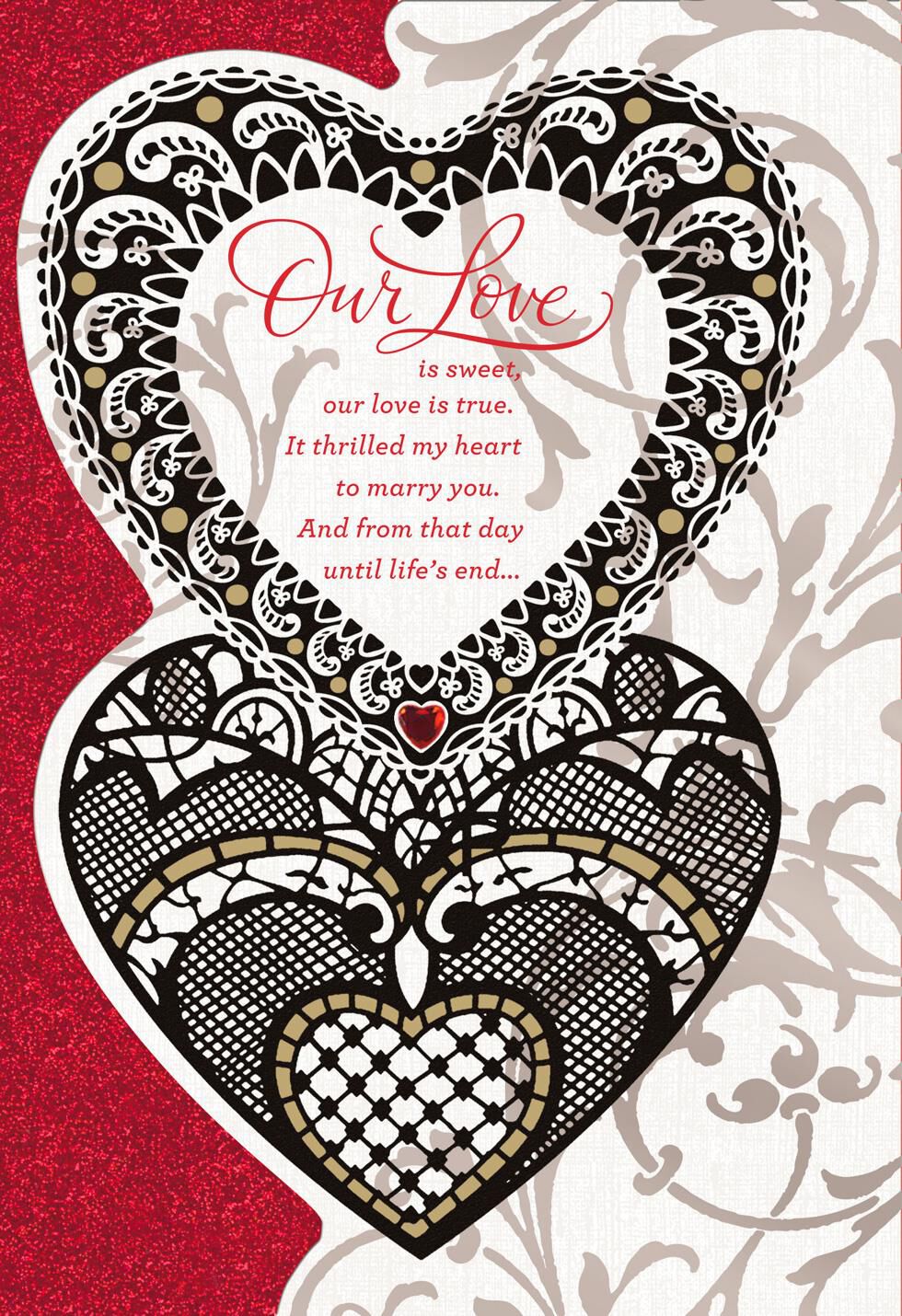 Lace Hearts Religious Valentine's Day Card for Wife