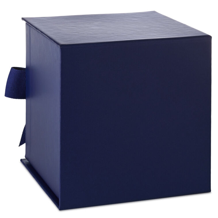 Solid Navy Blue Small Square Gift Box back image number 6