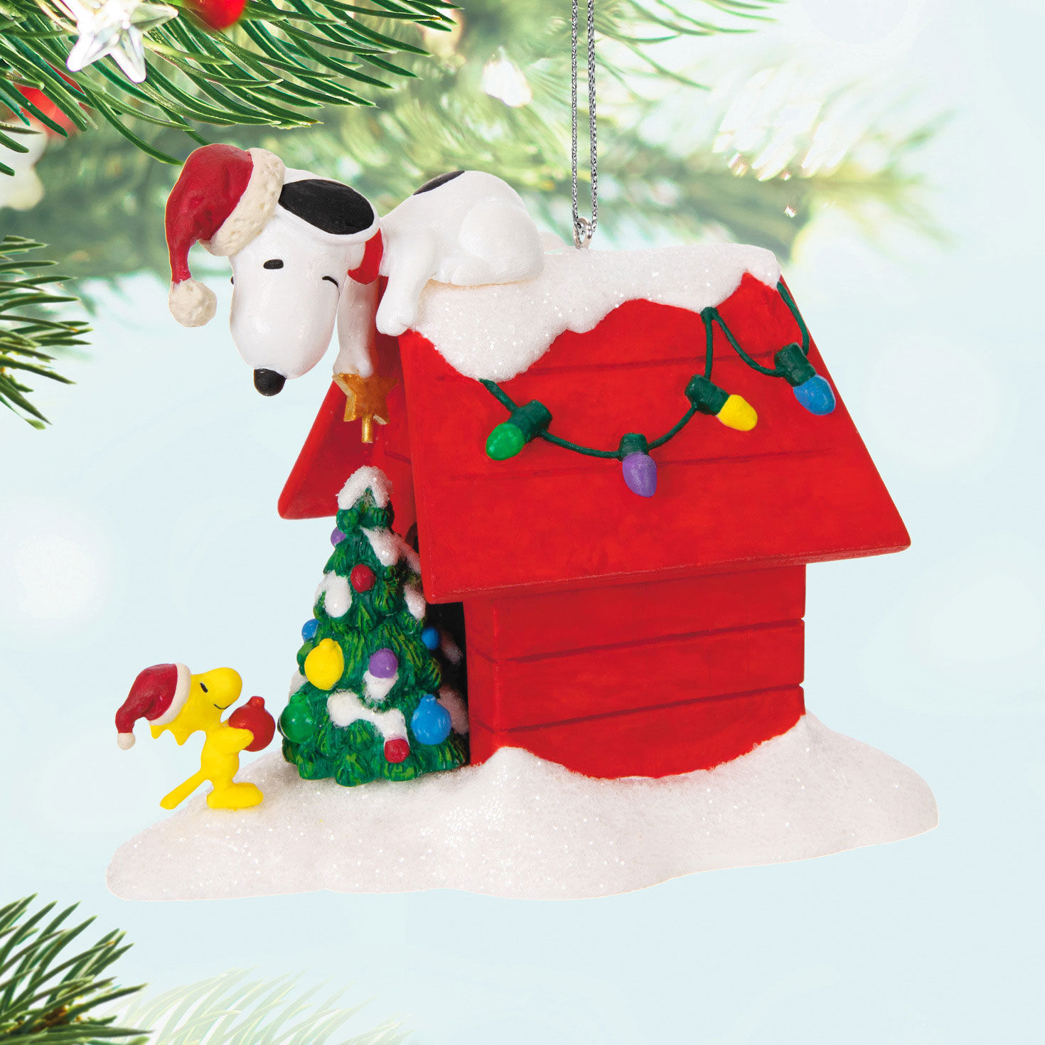 The Peanuts Gang Deck the Doghouse Musical Ornament With Light Keepsake Ornaments Hallmark