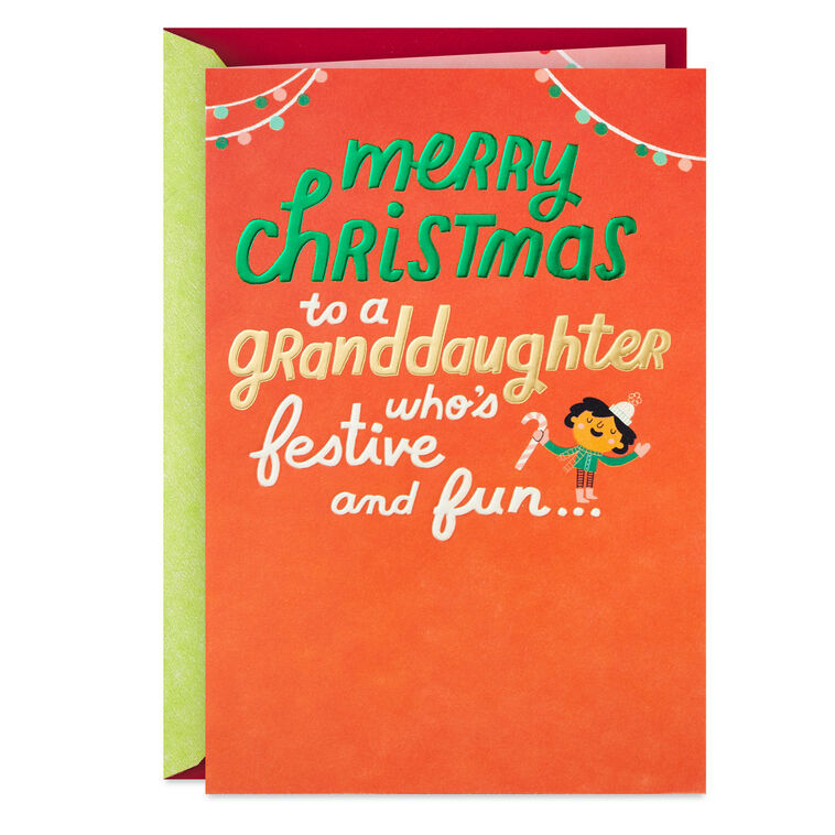 Festive and Fun Christmas Card for Granddaughter