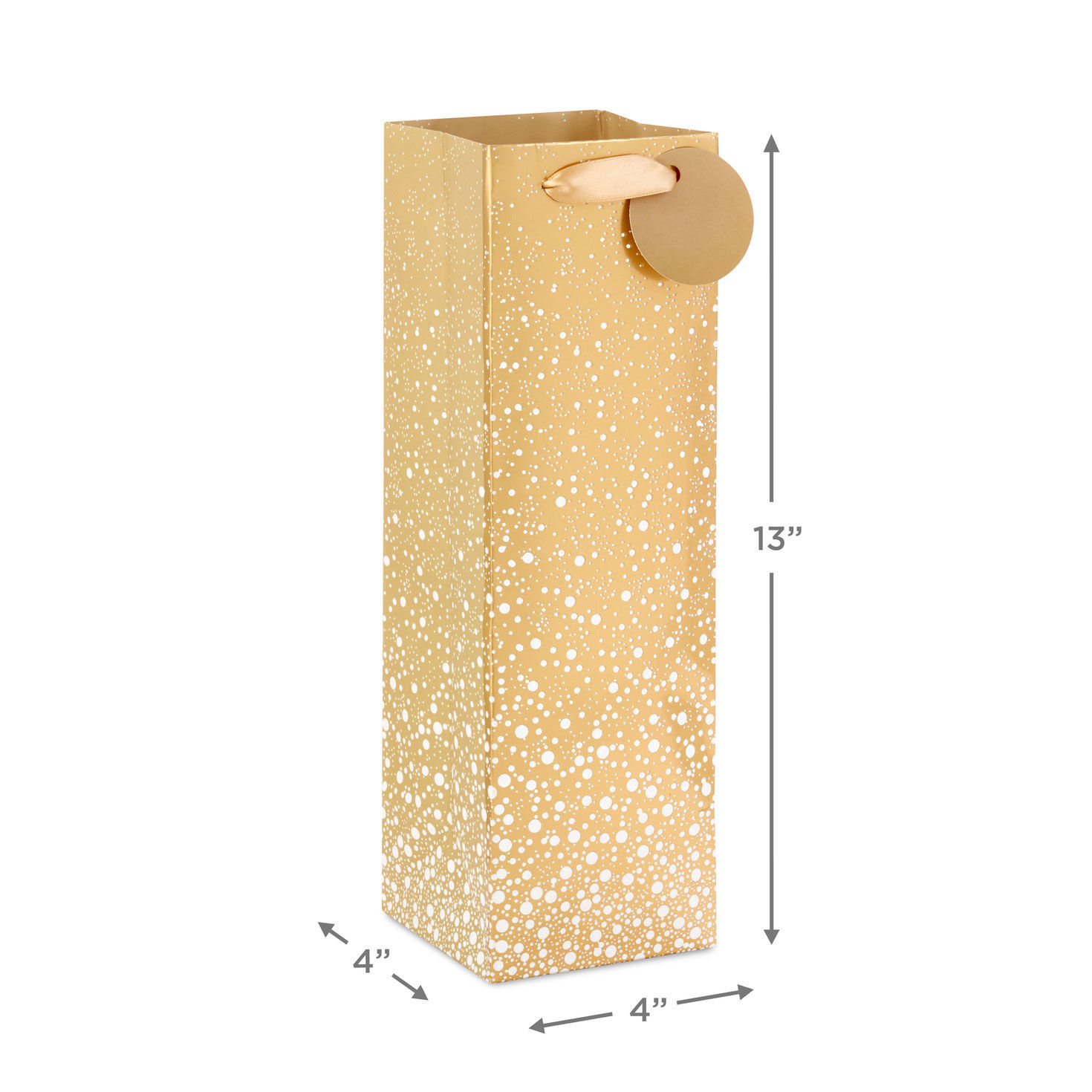 Gold Sparkle Wine Gift Bag measurement image number 3
