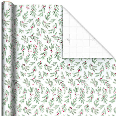 Boughs and Berries Holiday Wrapping Paper, 35 sq. ft., , large