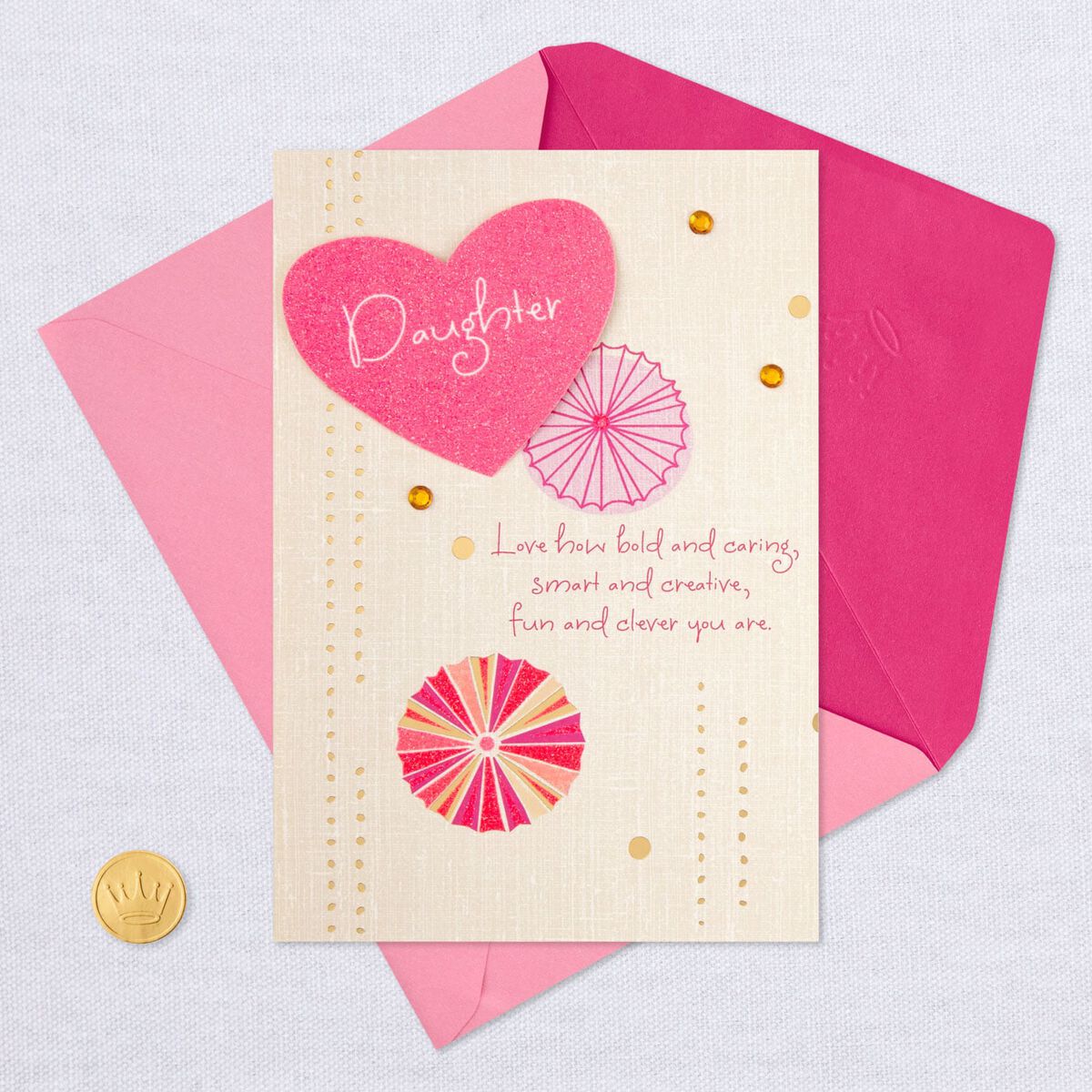 Daughter valentines day card Caring, Creative and Clever Daughter Valentine's Day Card - Greeting