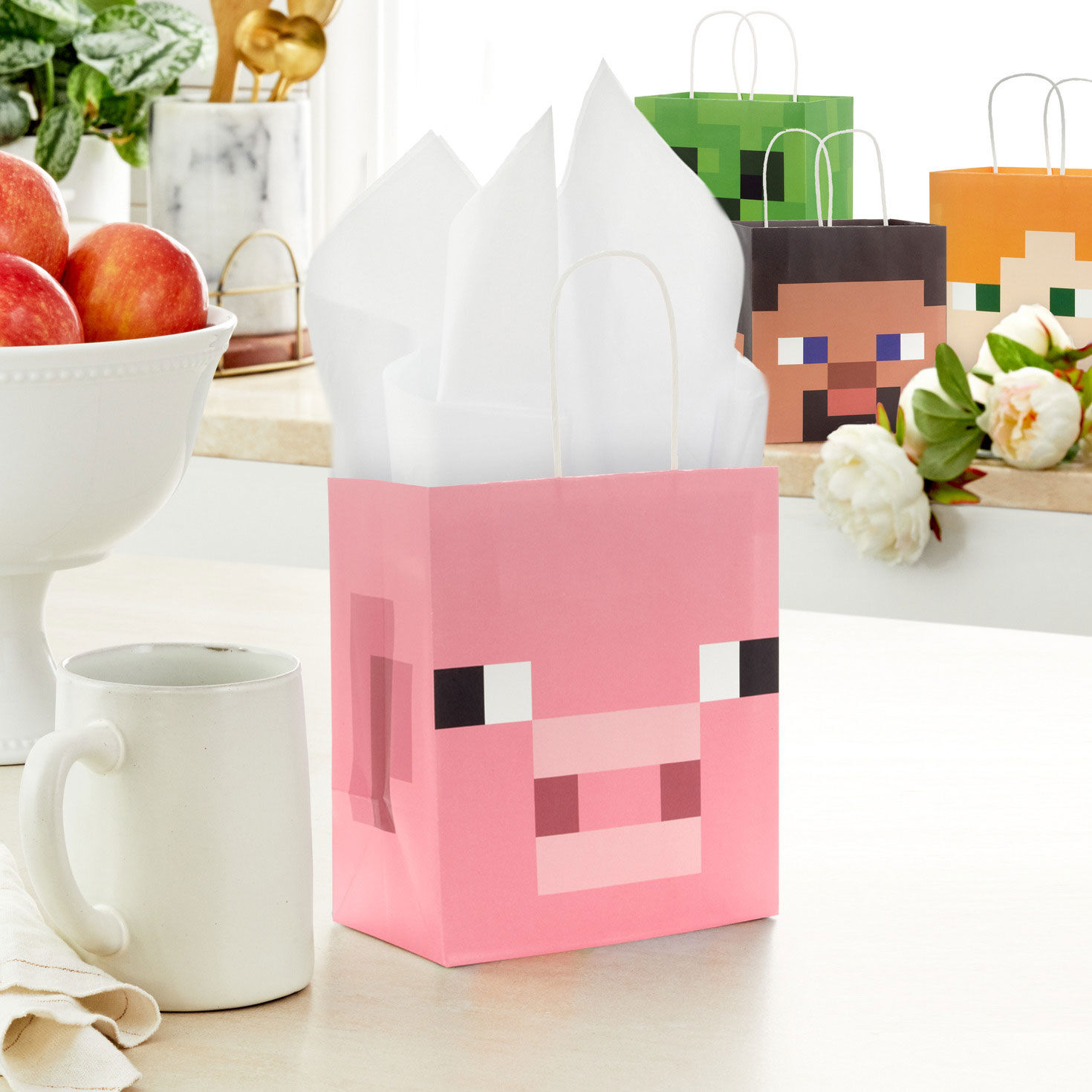 6.5" Minecraft 4-Pack Assorted Small Square Gift Bags, , large image number 2