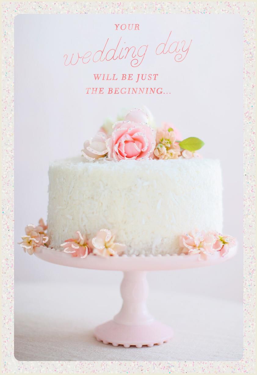 White Cake Wedding Card