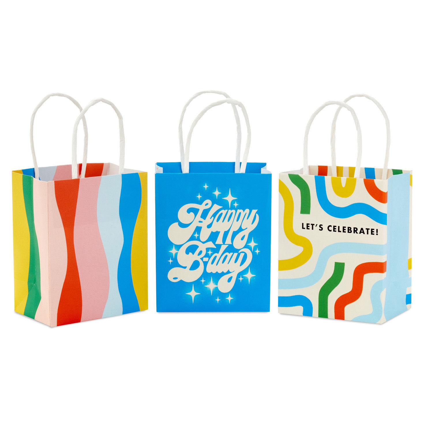 4" Retro Birthday 3-Pack Gift Card Holder Mini Bags for only USD 4.99 | Hallmark