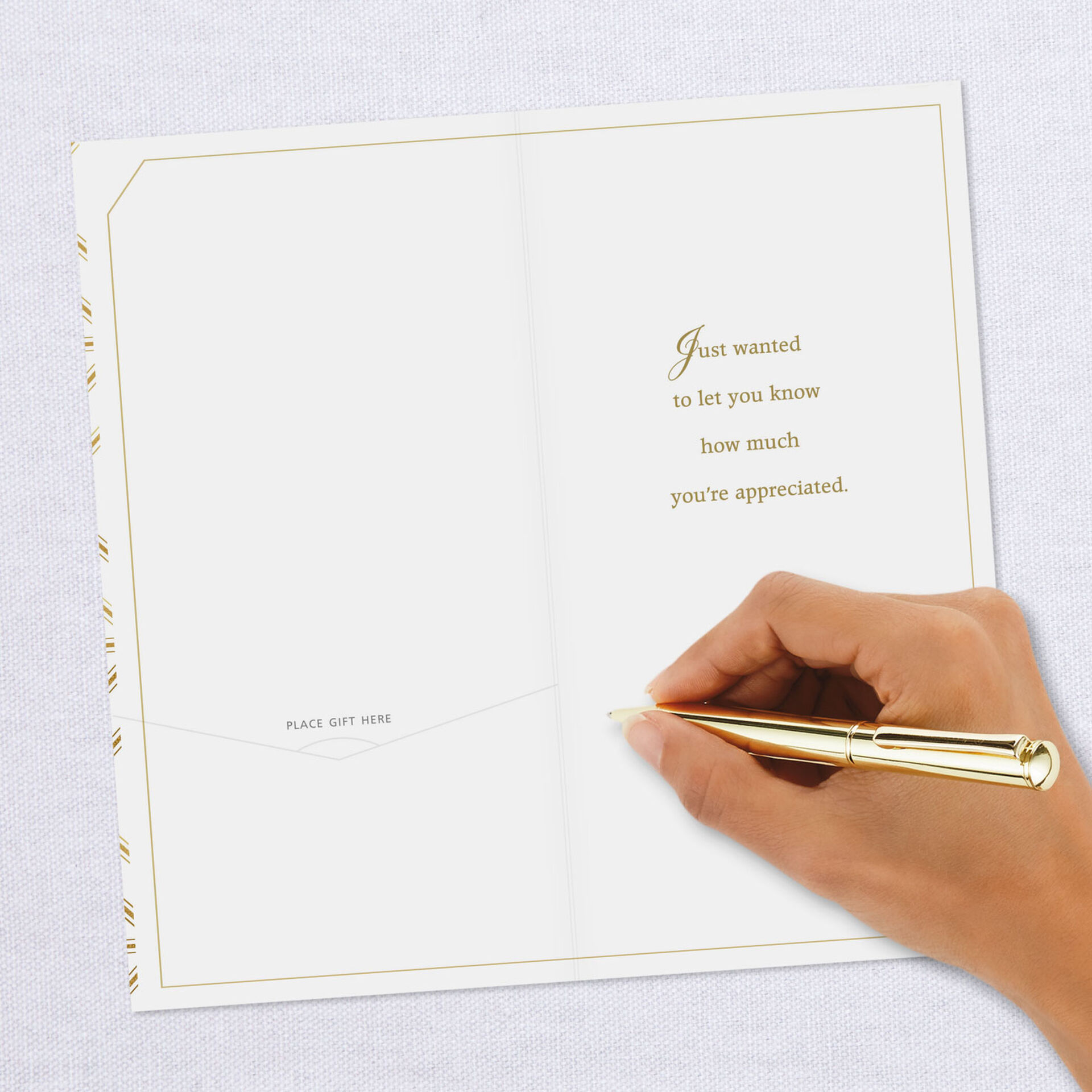 Gold Geometric Thank You Card Money Holder Greeting Cards Hallmark