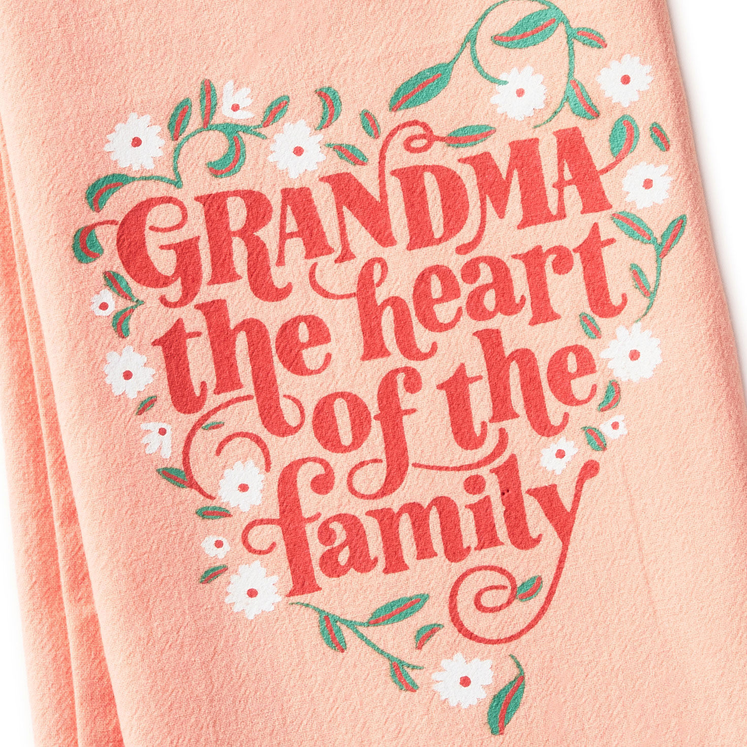 Heart of the Home Kitchen Towel for Grandma closeup view image number 3