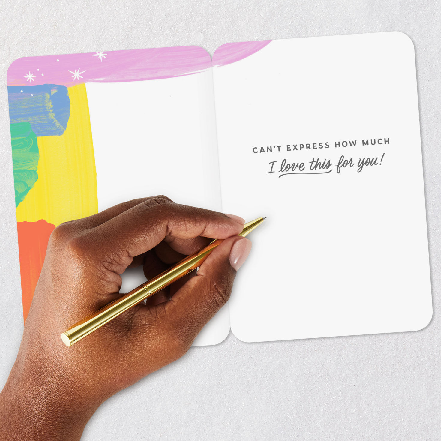 Rainbow Brushstrokes Trendy Congrats Card Signing card image number 6