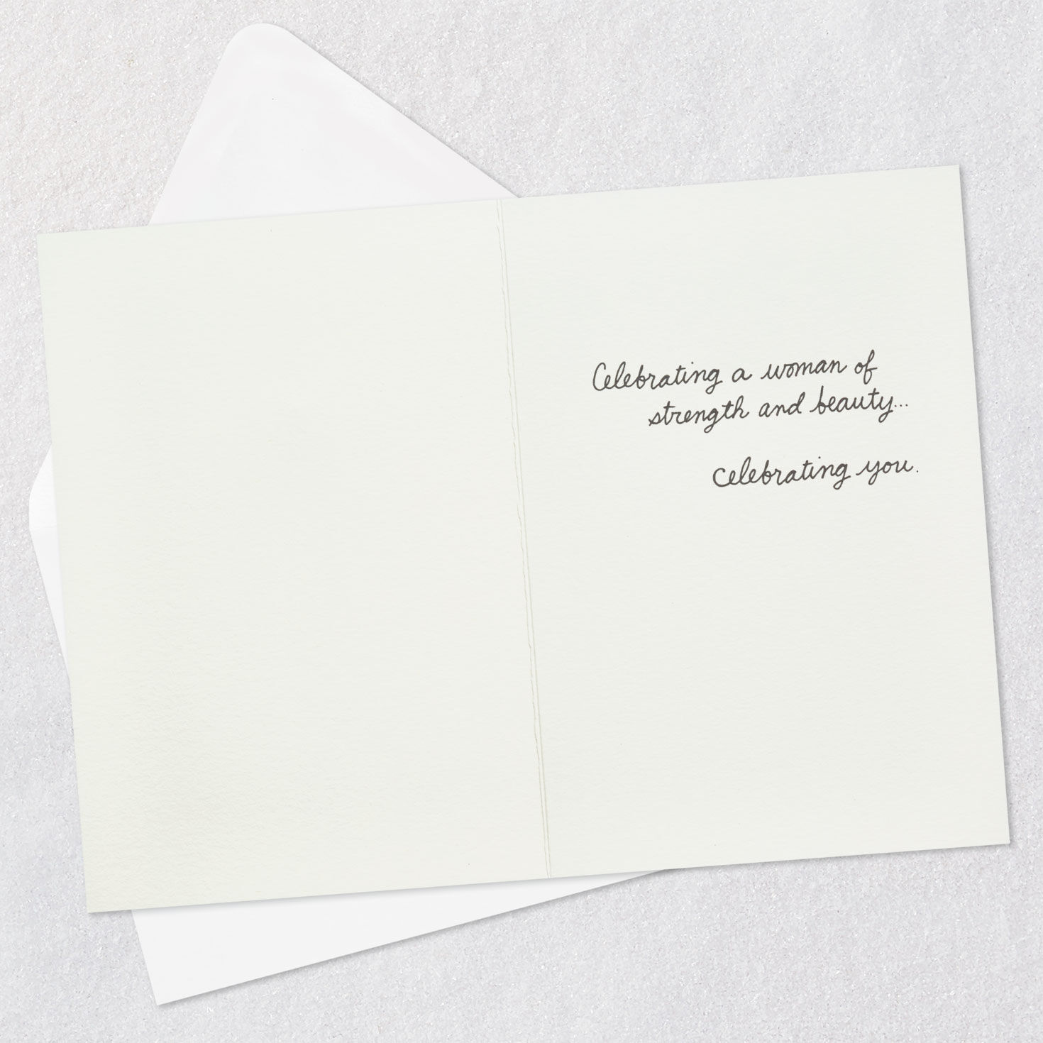 Woman of Strength and Beauty Mother's Day Card Open card with envelope image number 3