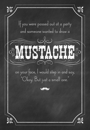 Small Mustache Funny Friendship Card