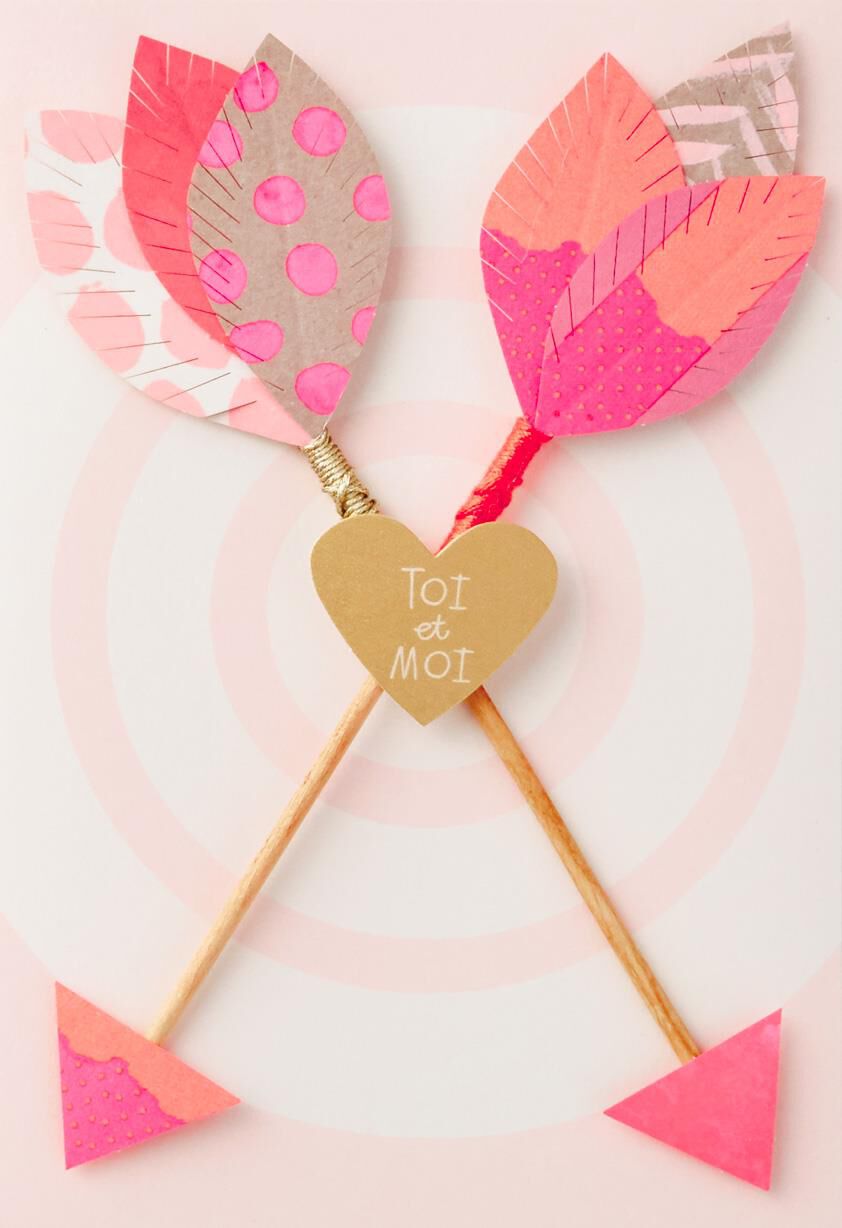 You and Me Arrows French-Language Love Card