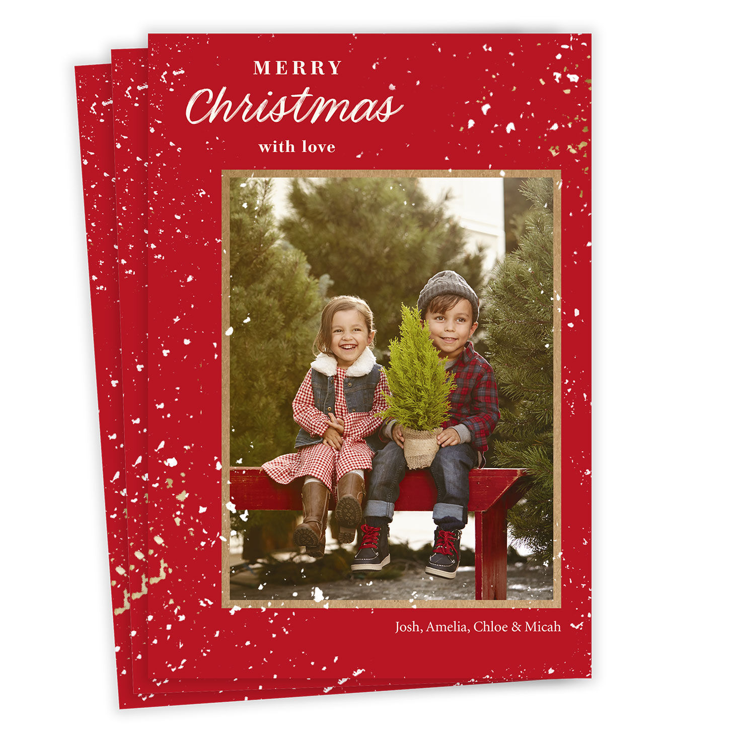 Speckled Campfire Mug Flat Christmas Photo Card