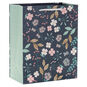 Floral on Dark Green Medium Gift Bag back image number 6