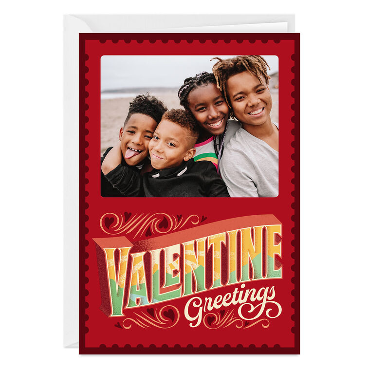 Vintage Postage Stamp Custom Valentine's Day Card