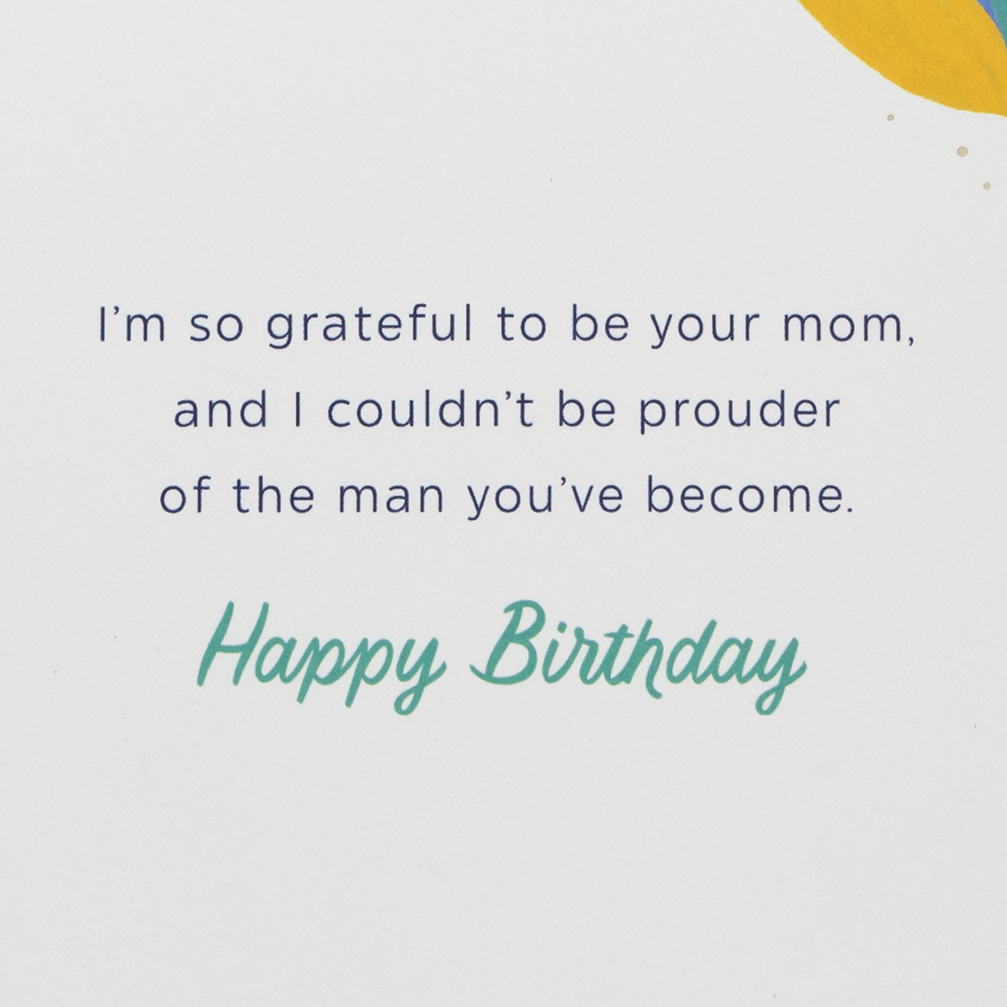 Tropical Leaves on Blue Son Birthday Card Sentiment image number 3