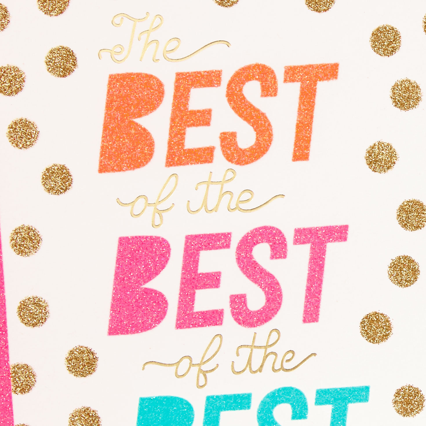 Gold Glitter Polka Dots Pink Border Mother's Day Card Card Front Detail image number 4