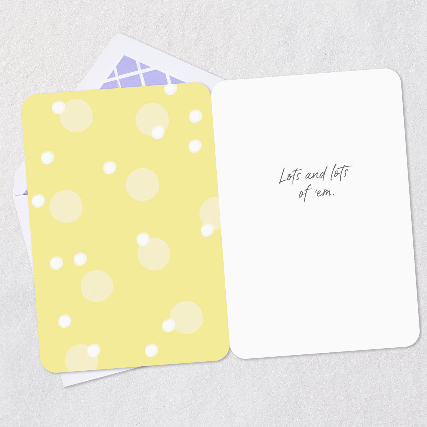 Blue Watercolor Dots Gold Circle Encouragement Card Open card with envelope image number 3